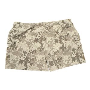 Eddie Bauer Gray Camo Cargo Shorts Durable Cotton Blend Size 14 Lightweight